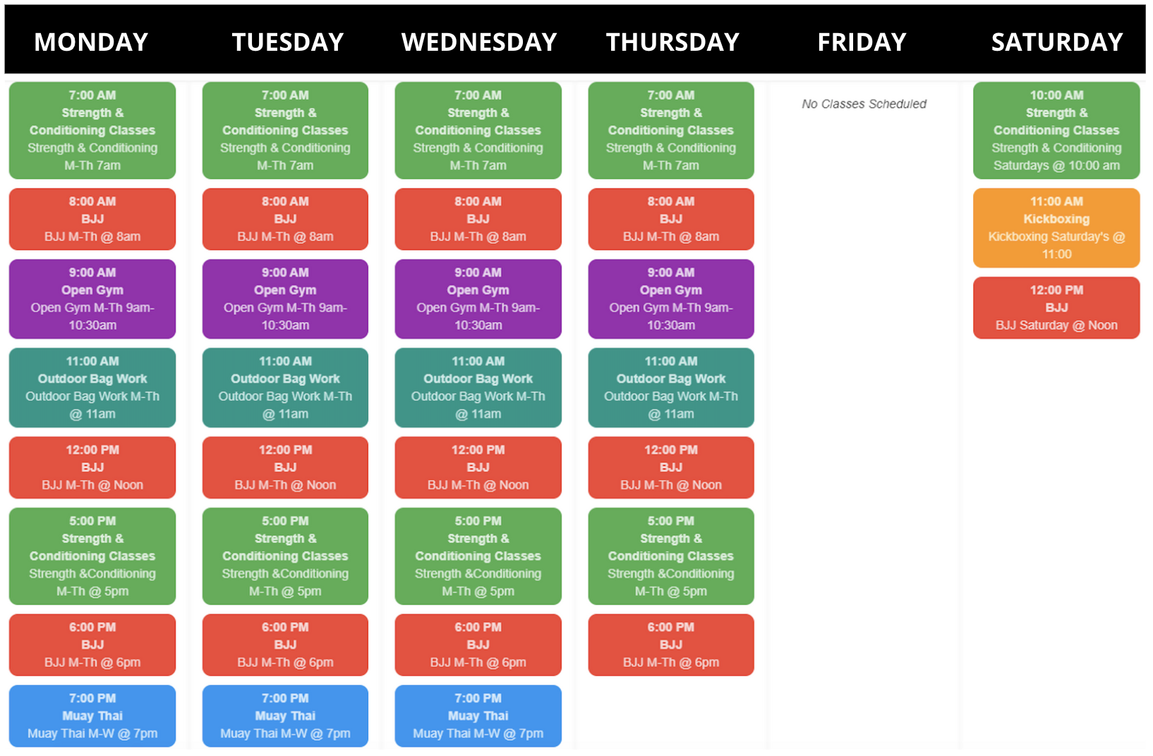 Chicago MMA + Fitness Schedule TDC MMA + Fitness